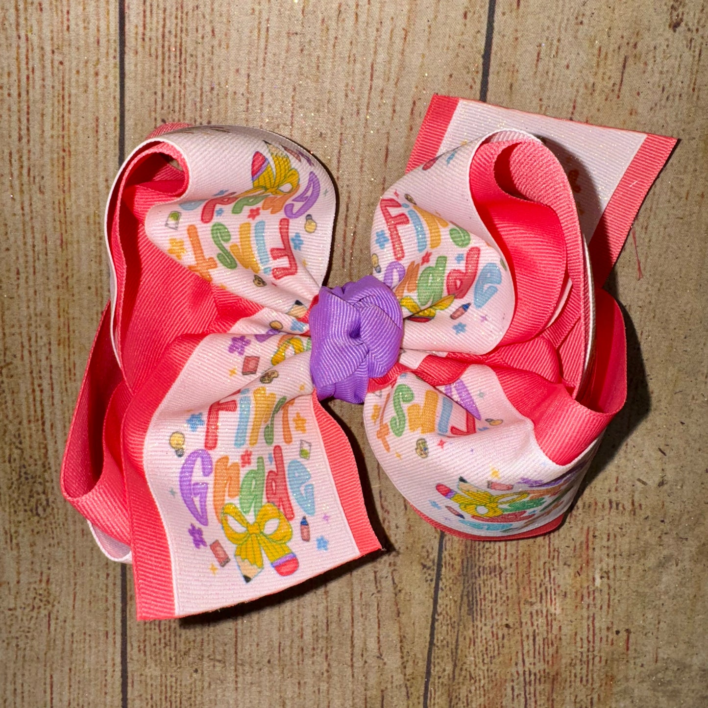2025 BTS Coquette Pencil Grade Bow Custom Printed Hair Bow