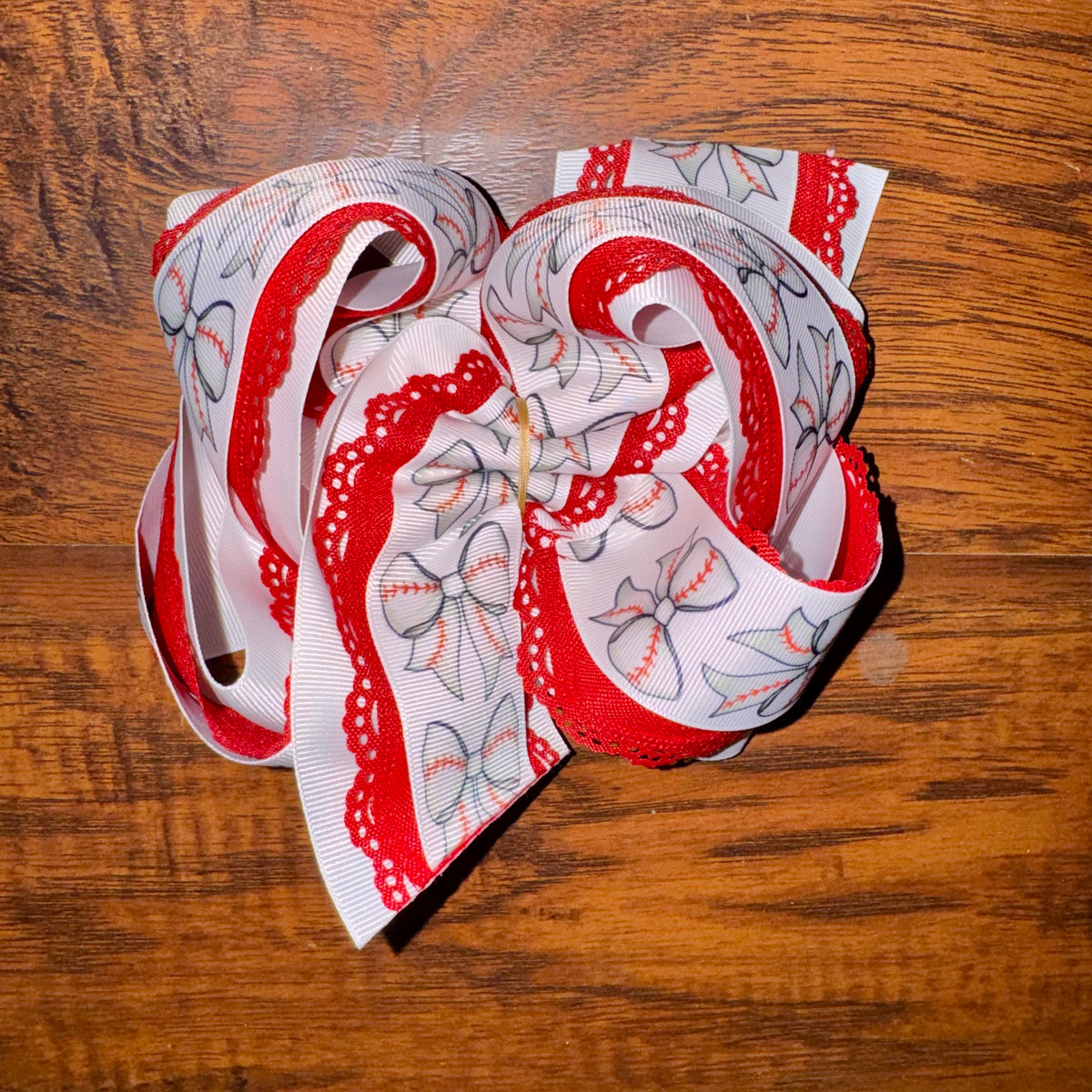 Baseball COQUETTE Frilly Triple Layer Bow -Choose your sport & colors!