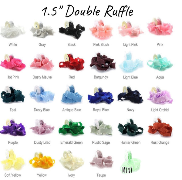 SATIN BAB Build-A-Bow Frilly Double Ruffle Triple Layer Bow -Choose your colors! (Copy)