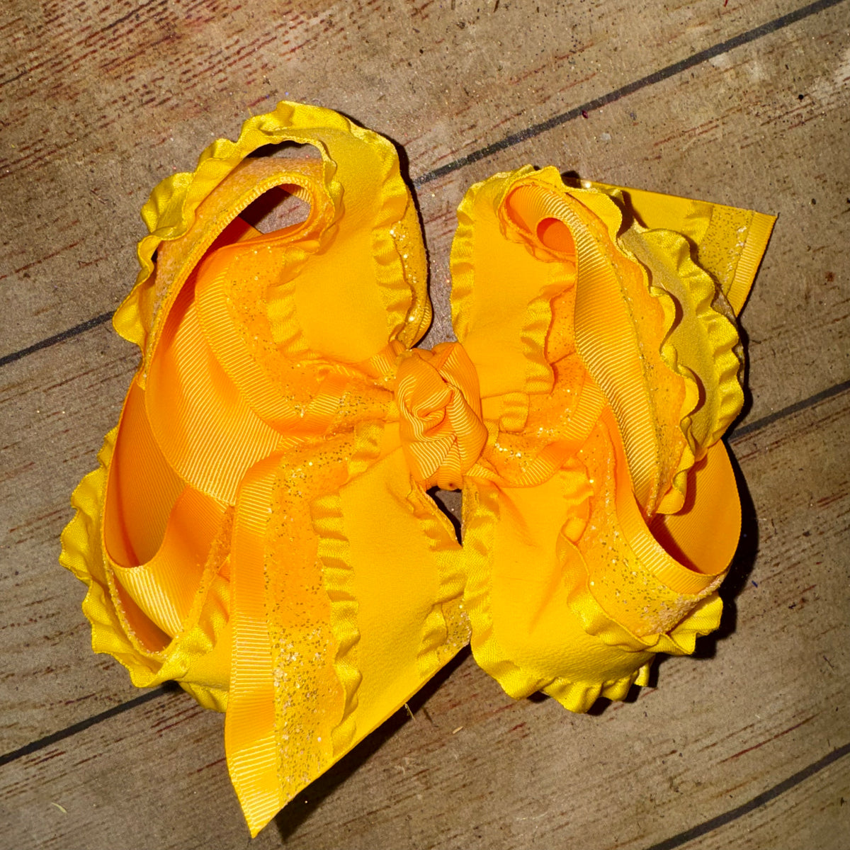 GLITTER BAB Build-A-Bow Frilly Double Ruffle Triple Layer Bow -Choose your colors!