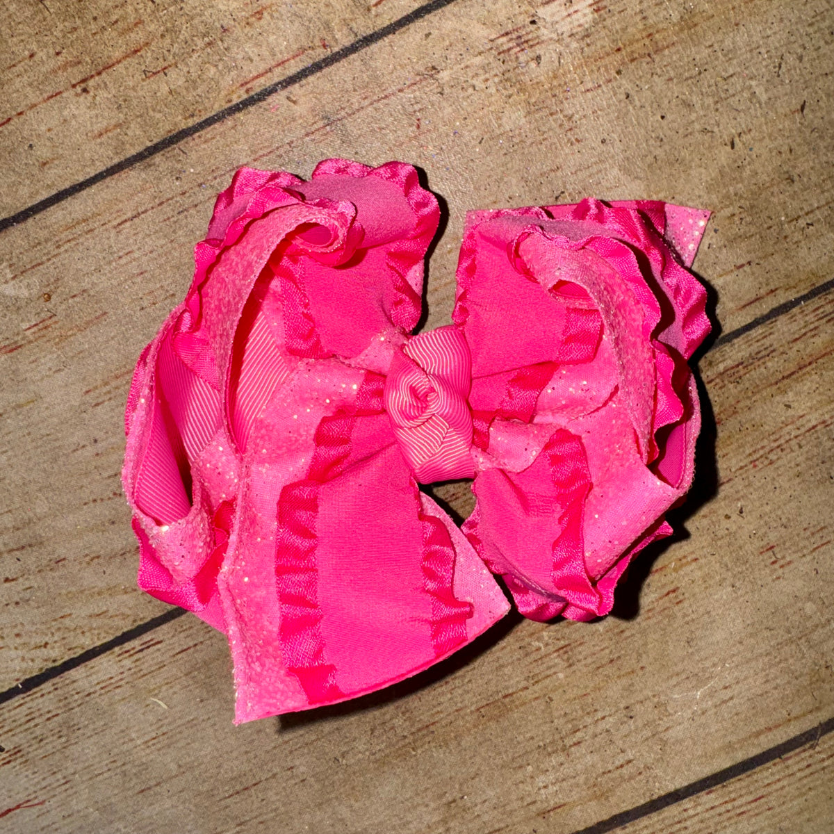 GLITTER BAB Build-A-Bow Frilly Double Ruffle Triple Layer Bow -Choose your colors!