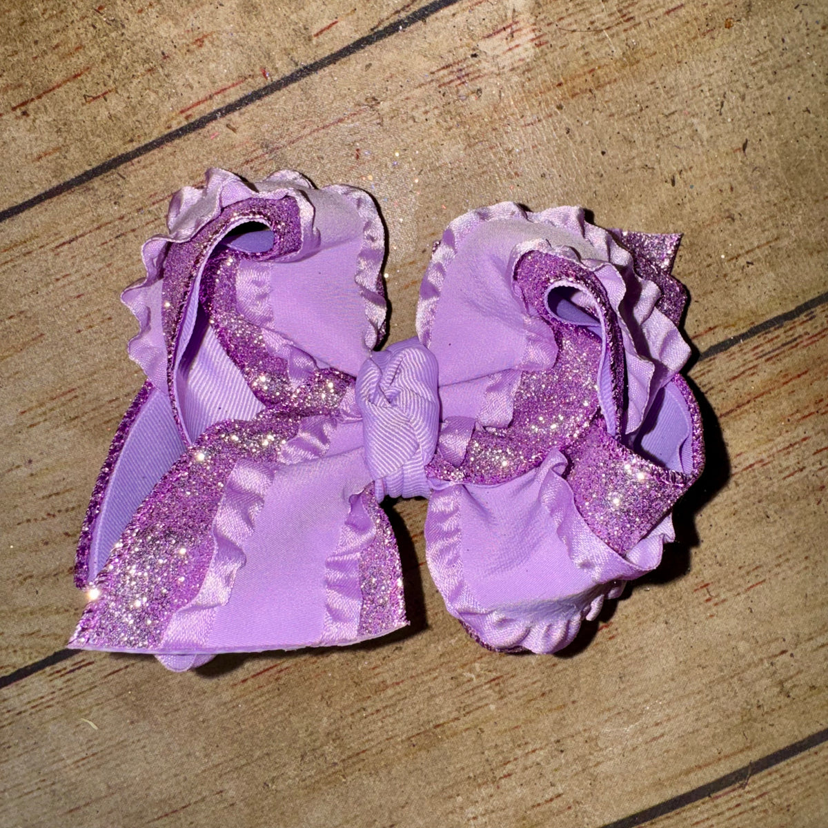 GLITTER BAB Build-A-Bow Frilly Double Ruffle Triple Layer Bow -Choose your colors!