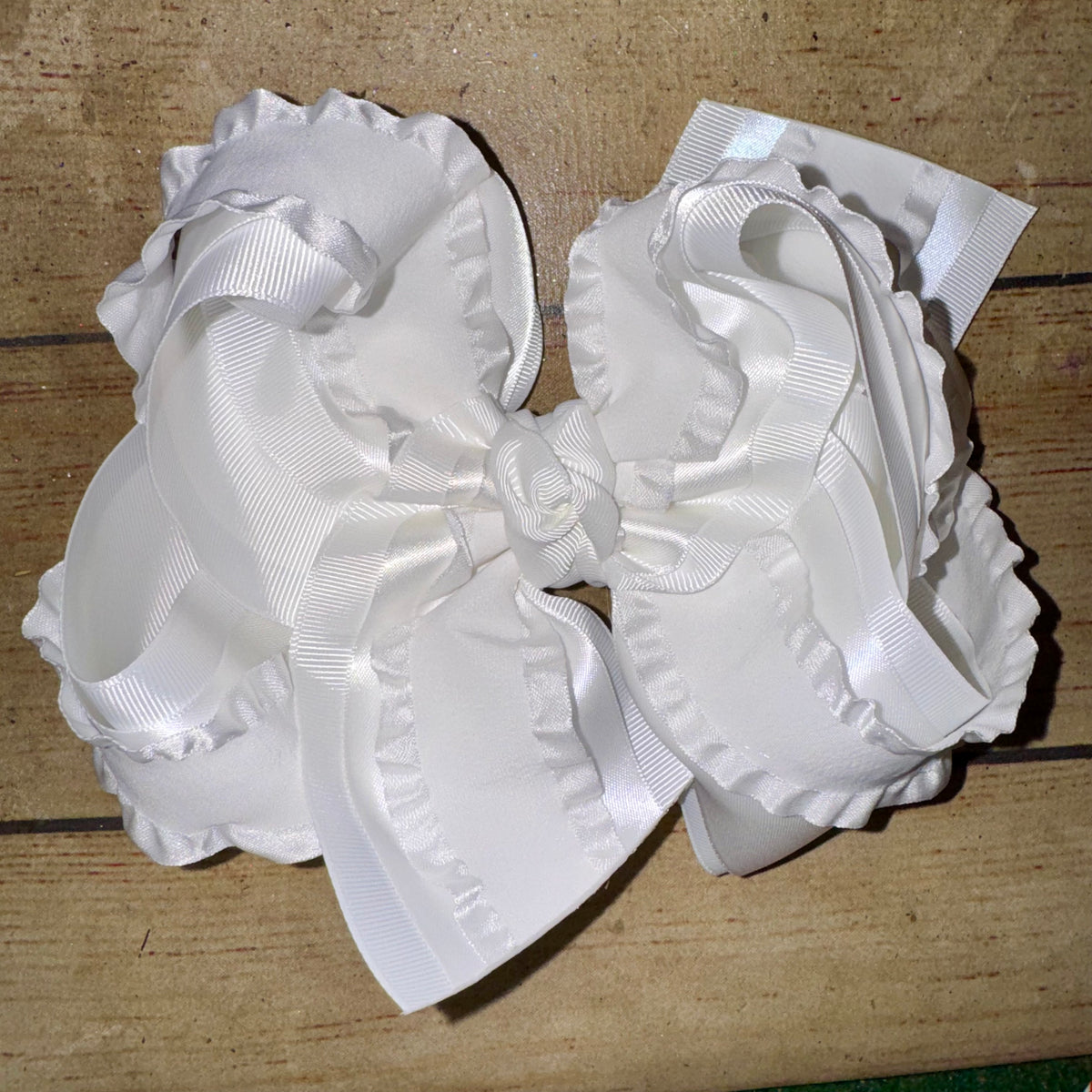 SATIN BAB Build-A-Bow Frilly Double Ruffle Triple Layer Bow -Choose your colors! (Copy)