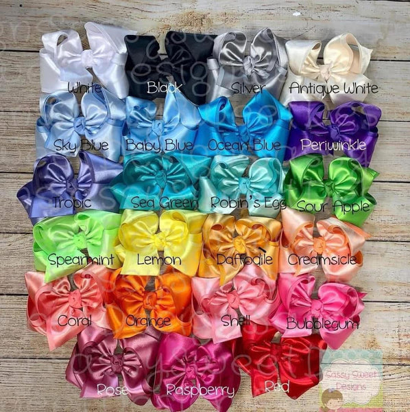 SATIN BAB Build-A-Bow Frilly Double Ruffle Triple Layer Bow -Choose your colors! (Copy)