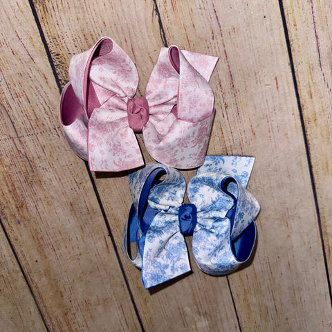 Toile Print Hair Bow Full Print or Twisted