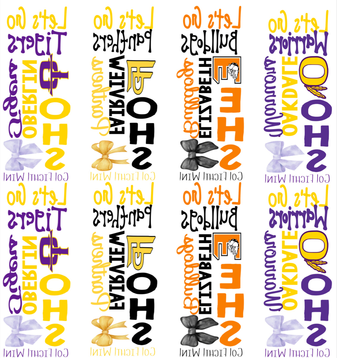 School/Team Spirit Collage Bow Custom Printed Hair Bow