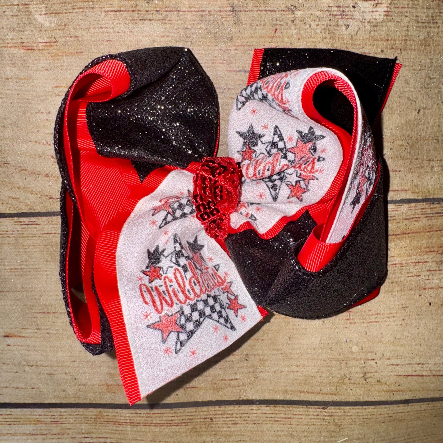 2026 Custom Checker Star Bows SCHOOL SPIRIT Personalized Custom Printed Hair Bow