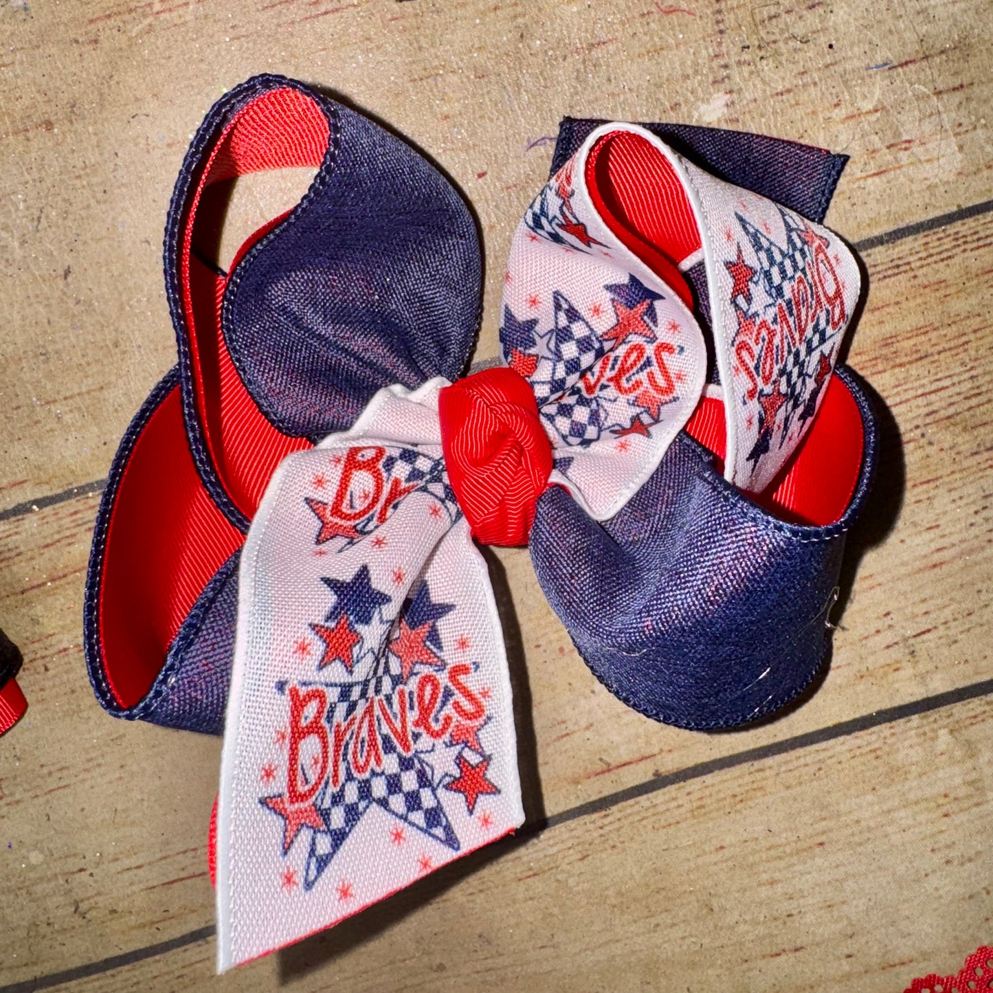 2026 Custom Checker Star Bows SCHOOL SPIRIT Personalized Custom Printed Hair Bow