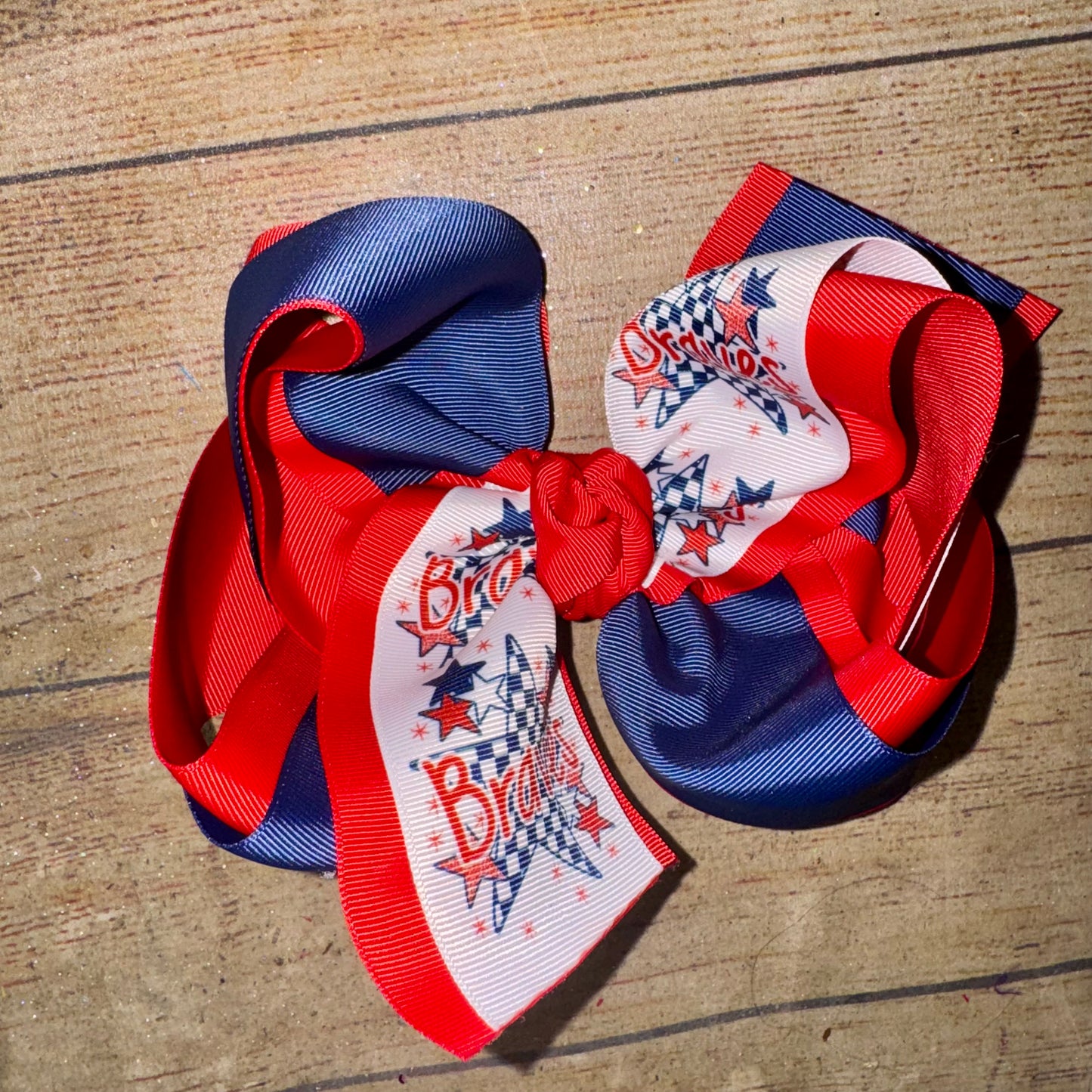 2026 Custom Checker Star Bows SCHOOL SPIRIT Personalized Custom Printed Hair Bow