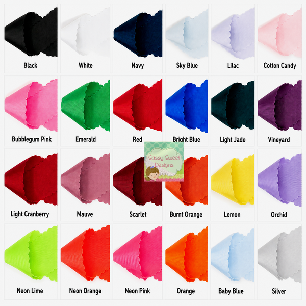 2026 FALL PREORDER Scallop Grosgrain SINGLE or DOUBLE LAYER