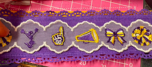 GAME DAY PURPLE & GOLD Lace bow