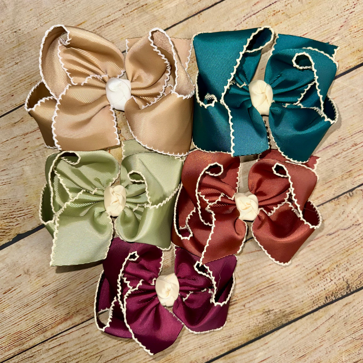 Fall MOONSTITCH Grosgrain Ribbon Hairbow