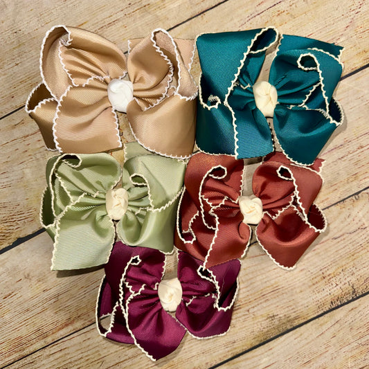 Fall MOONSTITCH Grosgrain Ribbon Hairbow