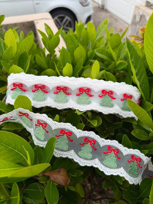 Christmas Tree RED OR PINK Lace 2026 4 Layer Bow