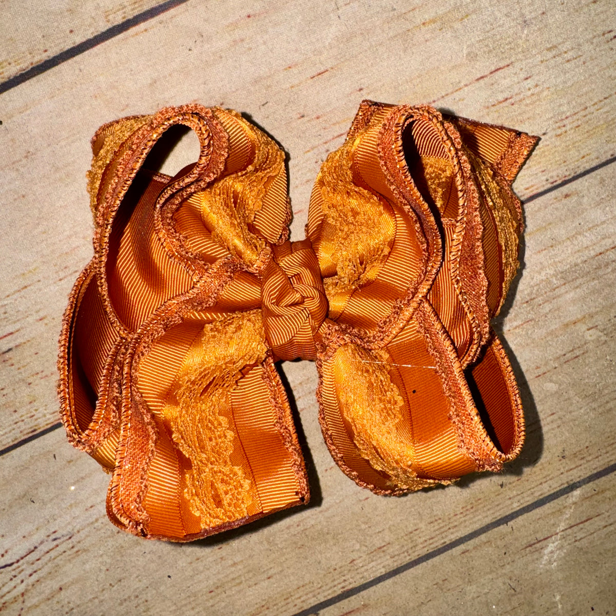 Copper & Clay Mini Drop COPPER BLOOM Lace Satin Moonstitch Glitter Bow