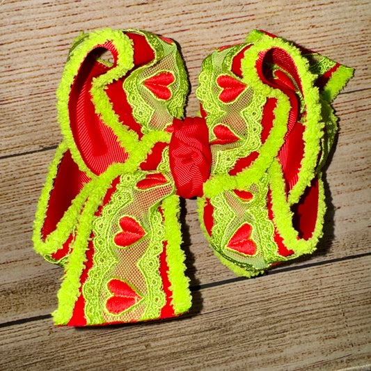 2026 Grinch Lace Bow Velvet Snow Christmas Green Guy