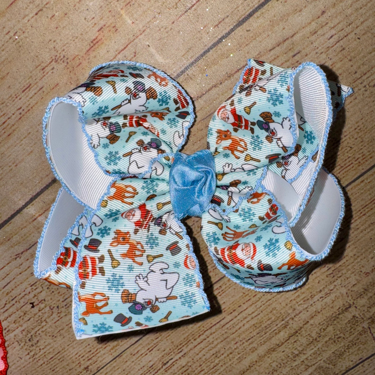 FROSTY FRIENDS A Very Merry Mini Drop Moonstitch Bow