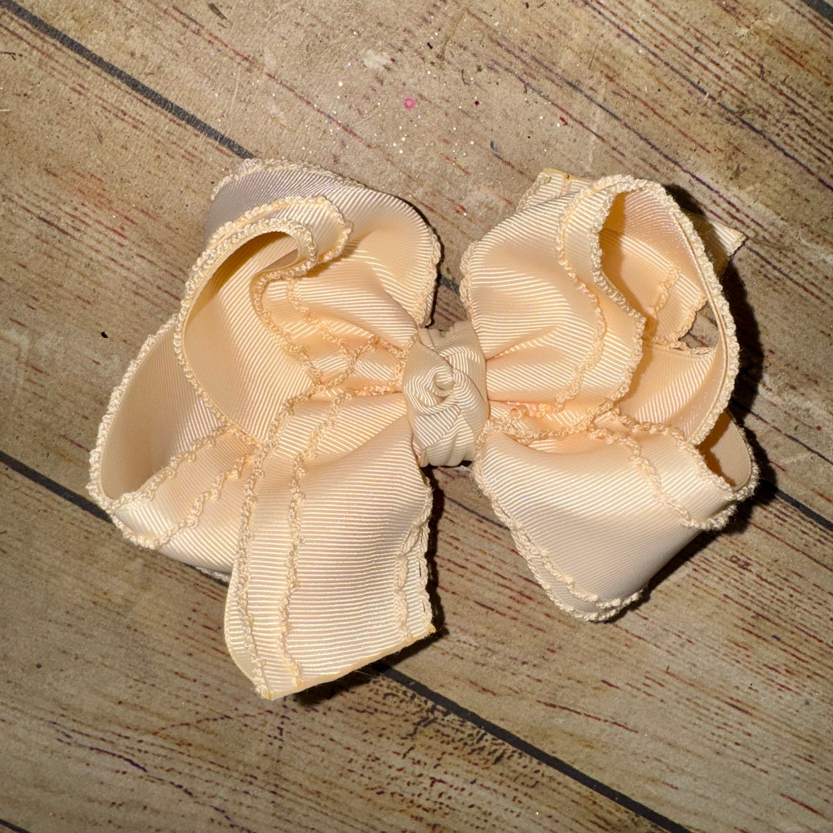 SWEET CREAM Harvest Neutrals Fall Mini Drop Double Moonstitch Hairbows Ivory