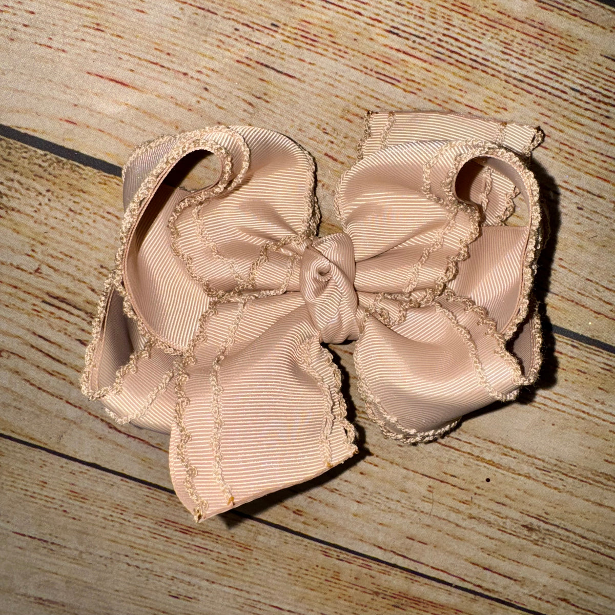 MAPLE Harvest Neutrals Fall Mini Drop Double Moonstitch Hairbows Taupe Tan