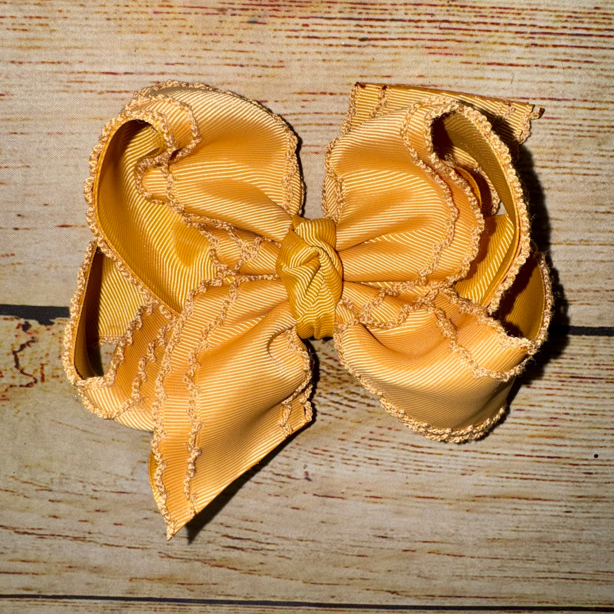 BUTTERNUT Harvest Neutrals Fall Mini Drop Double Moonstitch Hairbows Gold