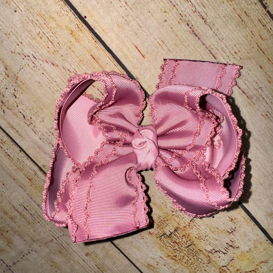 SPICED FIG Harvest Neutrals Fall Mini Drop Double Moonstitch Hairbows Mauve Pink