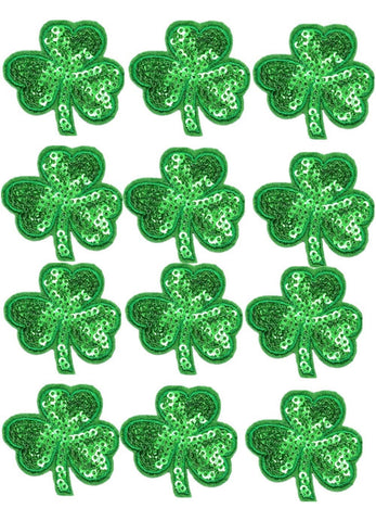 *LIMITED* SHAMROCK SEQUIN Patch Double Grosgrain Hair Bow