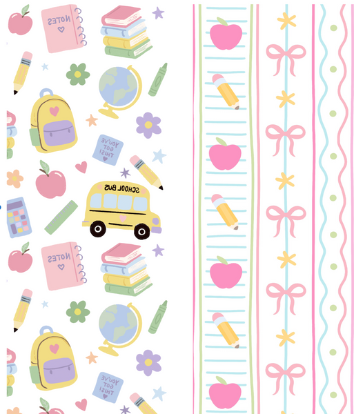 2026 BTS School Supplies Pastel Custom Printed Hair Bow Frilly/Flashy