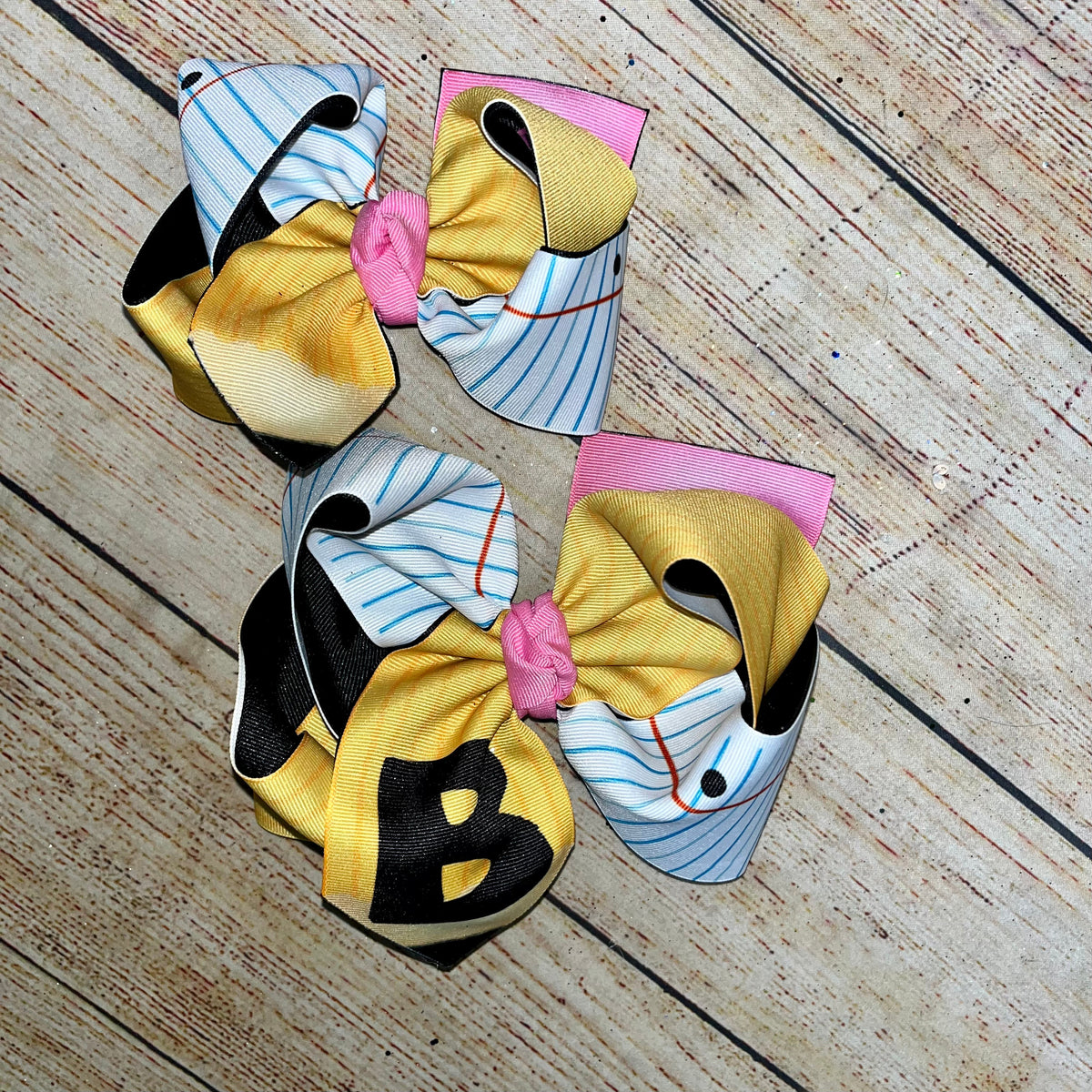 2023 Pencil Notebook Paper Custom Hair Bow
