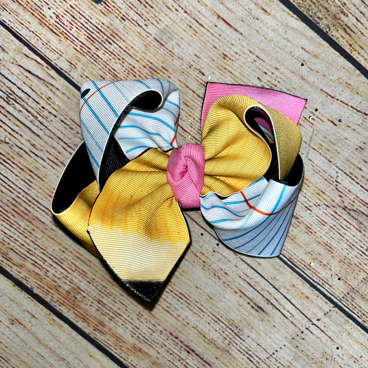 2023 Pencil Notebook Paper Custom Hair Bow
