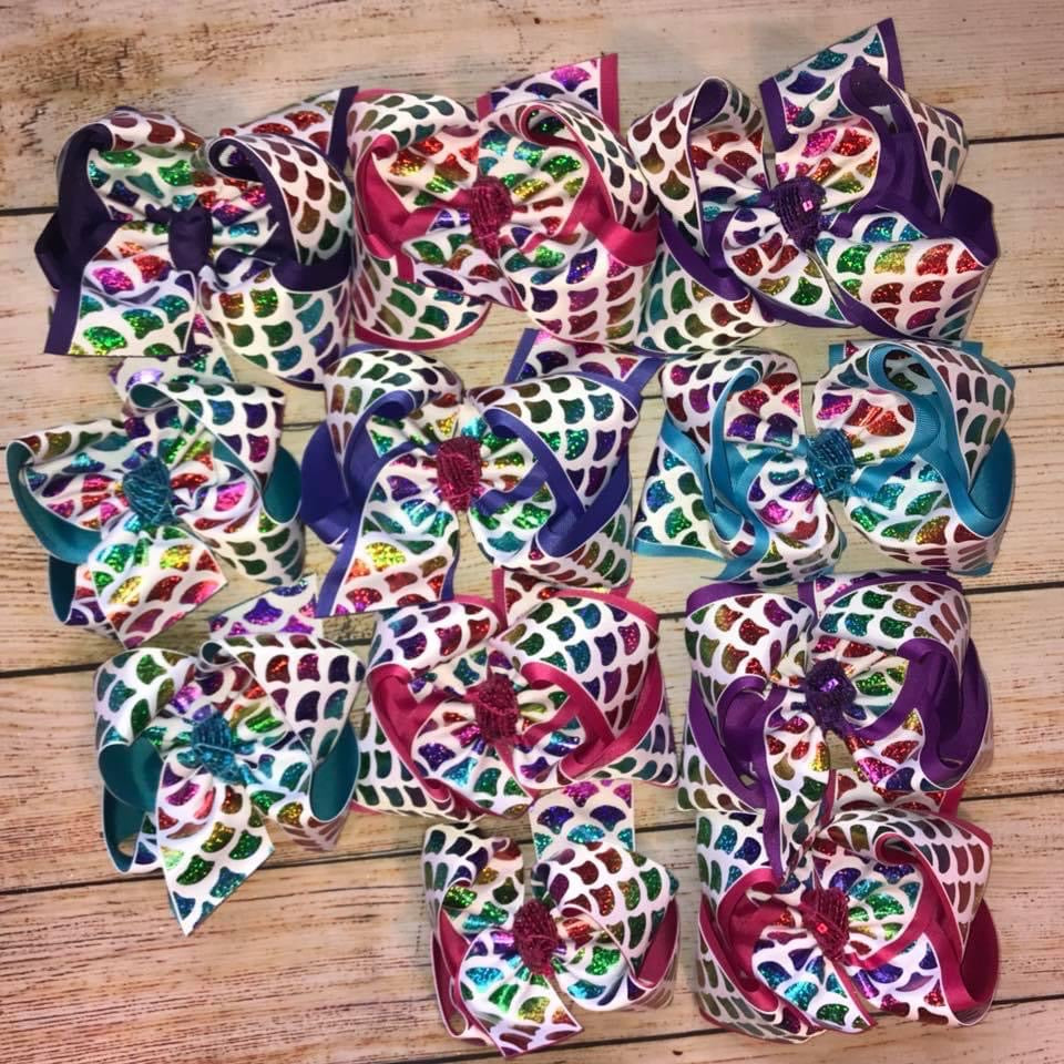 Holographic Mermaid Hair bow