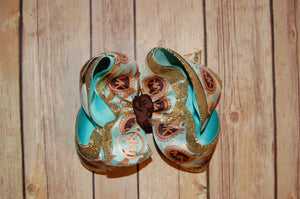 MK Mint Fancy Triple Glitter Hair Bow