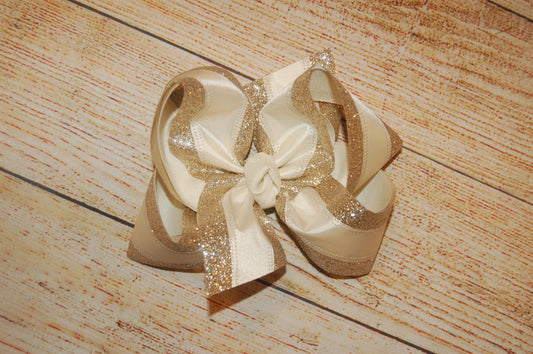 CREAM Satin & Glitter Hair Bow
