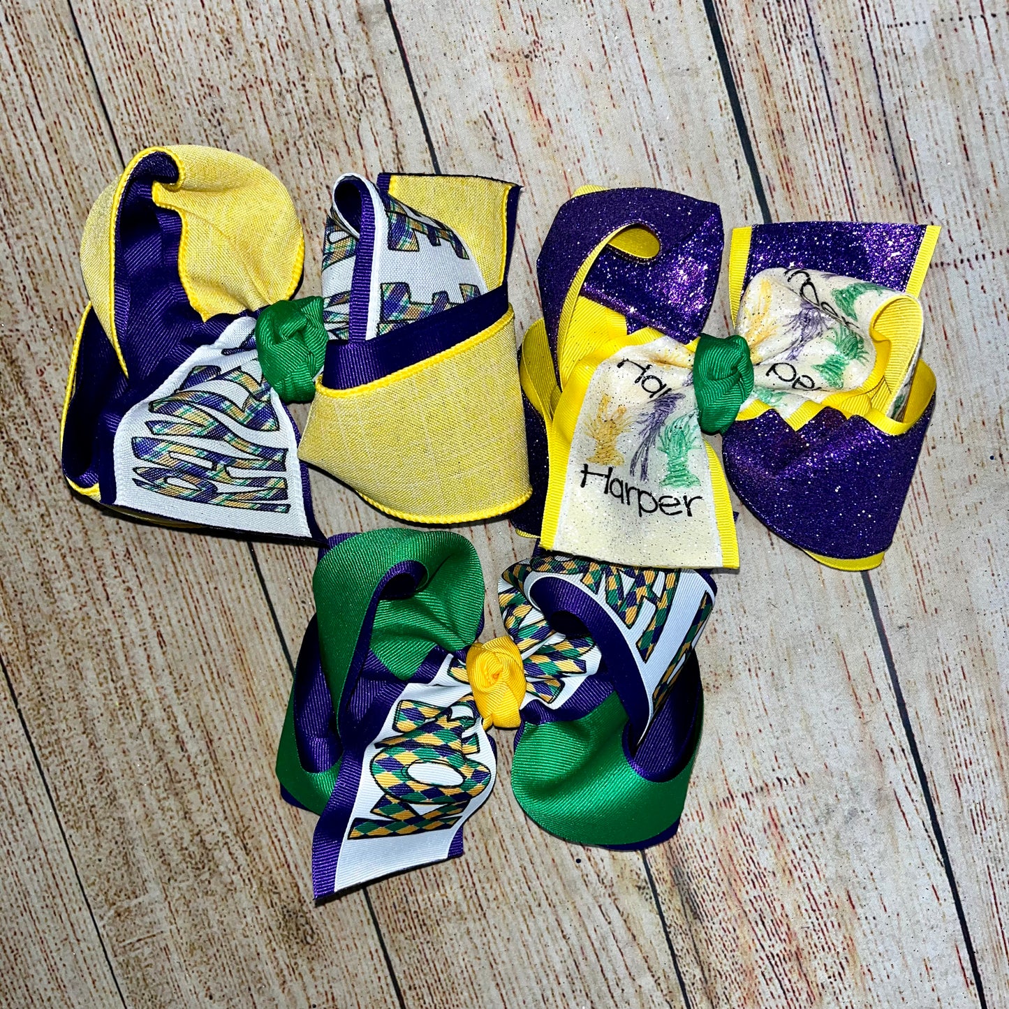 2023 Mardi Gras Custom Printed Bows