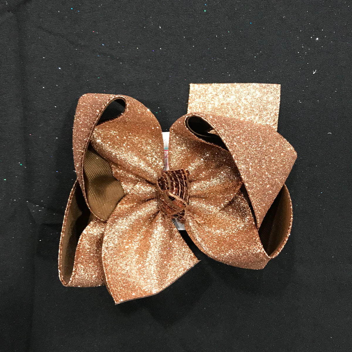 Bronze Solid Glitter Hair Bow