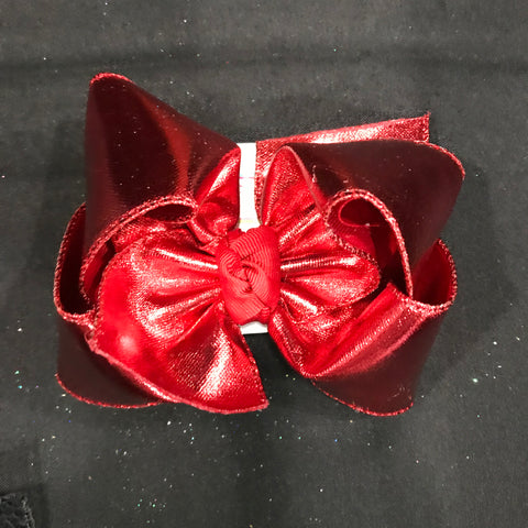 RED Foil Hair Bow