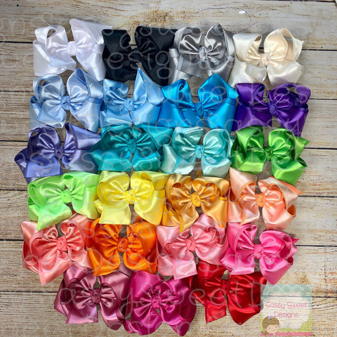 SATIN Solid Hair Bows *LIMITED QUANTITIES*