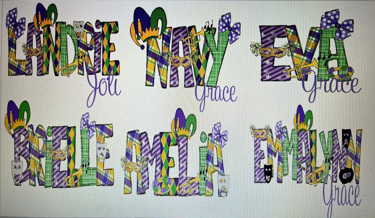 Mardi Gras Name Bow