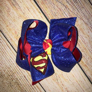 Superman Superhero Hair Bow
