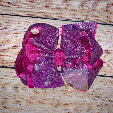 FALL Berry Solid Glitter Hair Bow