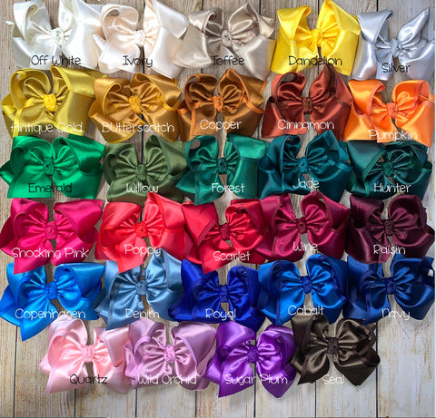 *NEW* FALL SATIN Solid Hair Bows *LIMITED QUANTITIES*