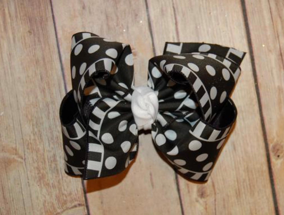 Dot Stripe Hair Bow