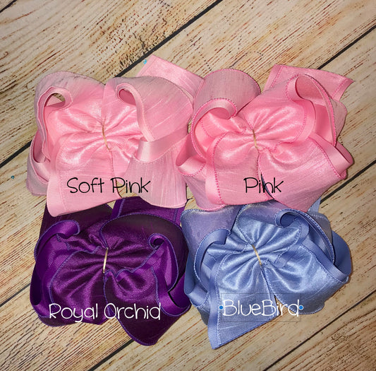 New Silk Dupioni Hair Bows
