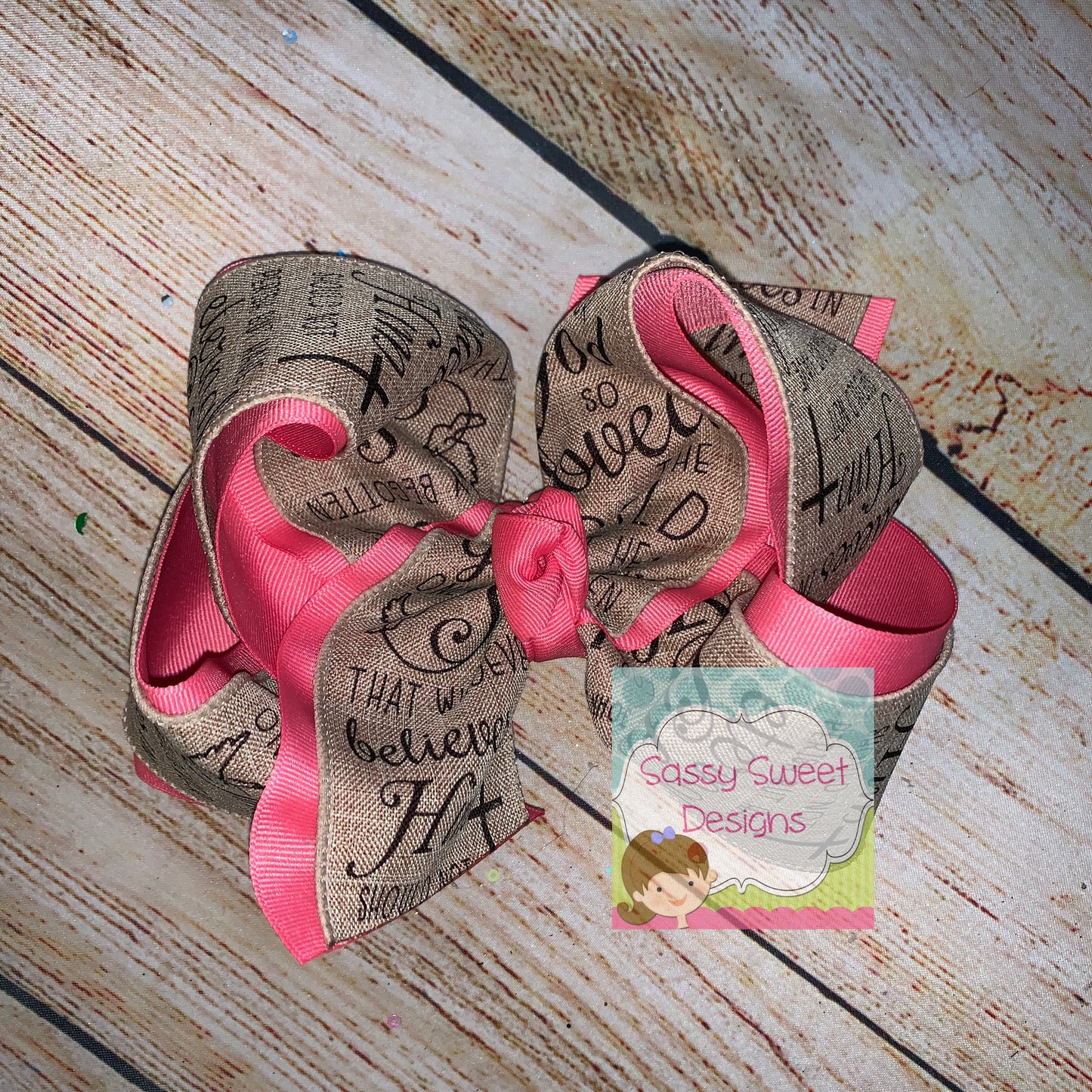 John 3:16 Canvas Hair Bow