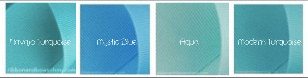 Aqua Blue Turquiose Glitter Web Hair Bow