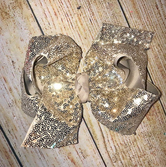 Khaki Sassy Sequins Hair Bow