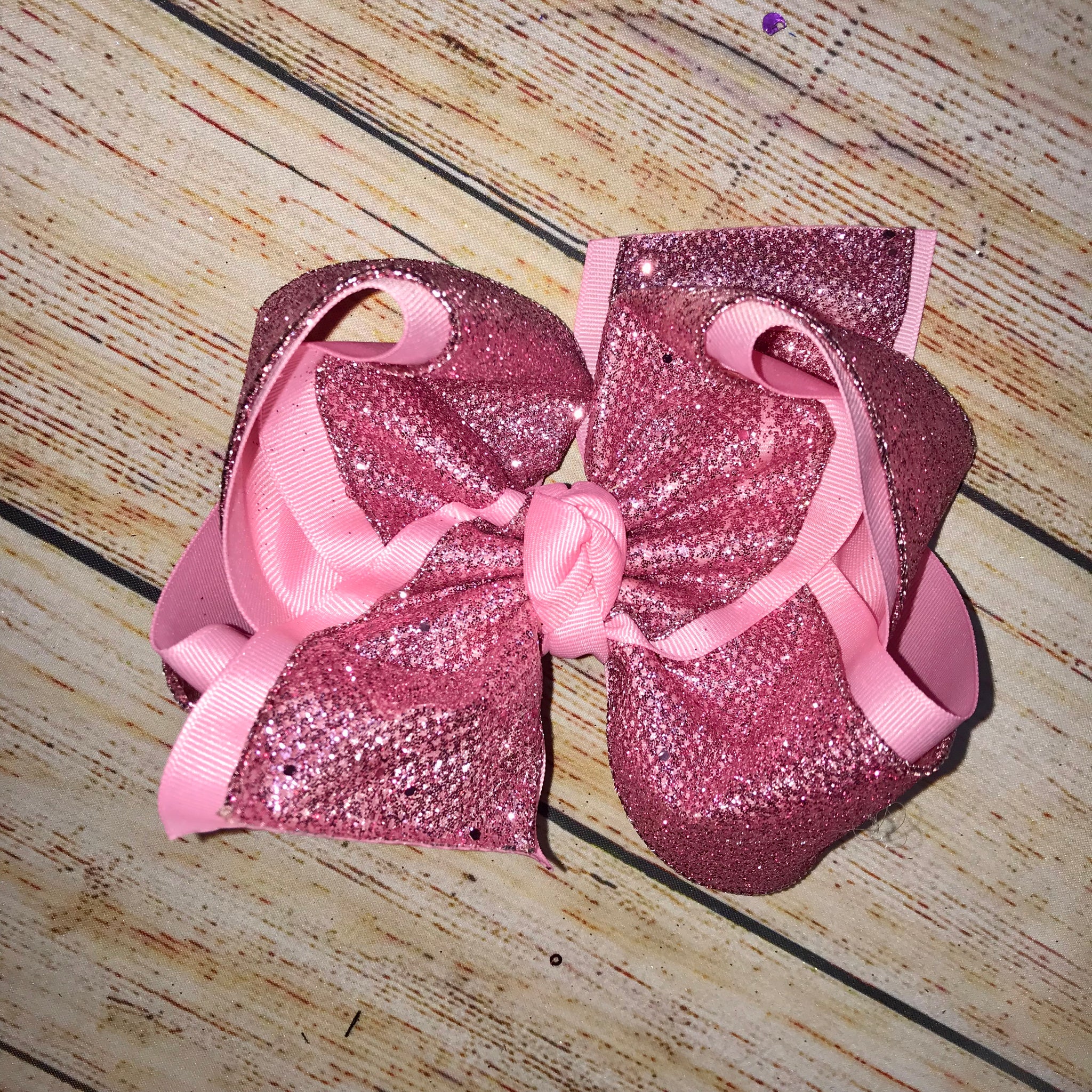 New Pink Glitter Hair Bow