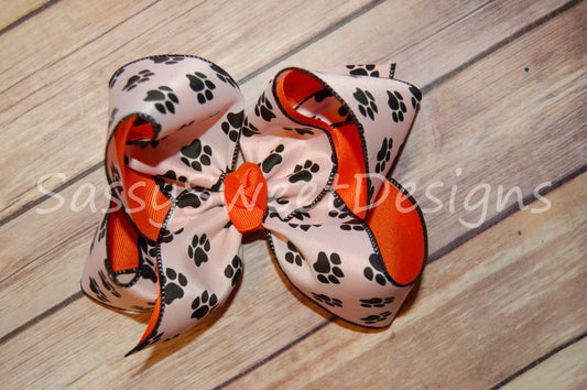 Black Paw Print Hair Bow