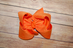 Orange Solid Canvas Hair Bow