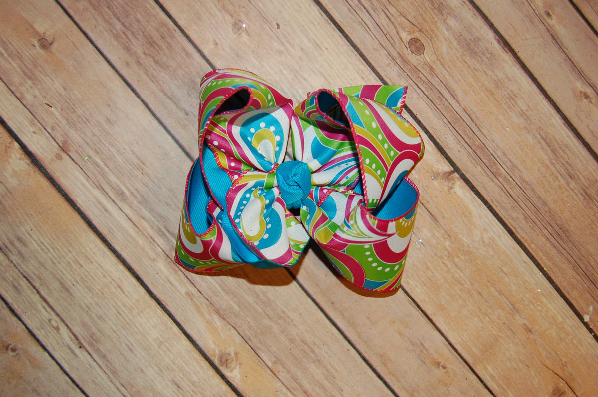Spring Paisley Hair Bow