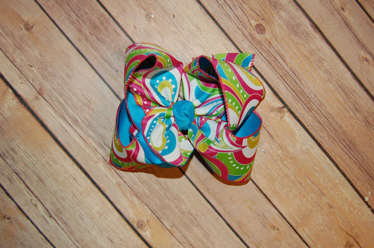 Spring Paisley Hair Bow